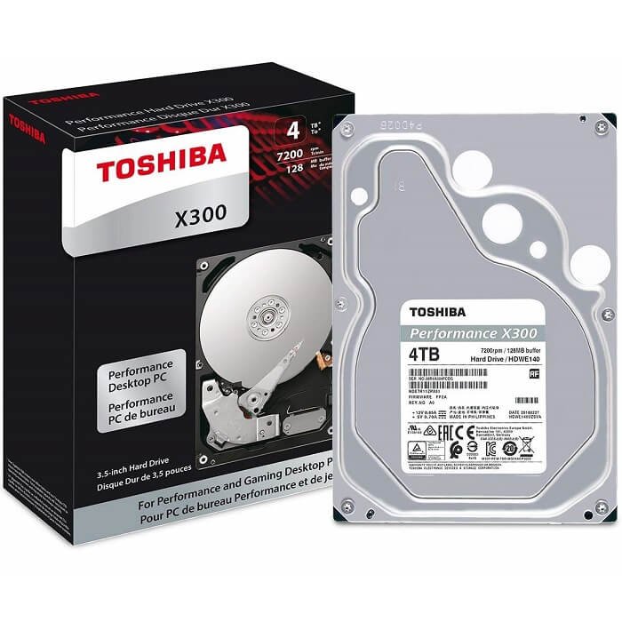 Disco Duro 3.5 Toshiba X300 4TB 7200RPM SATA 3 128MB HDWE140XZSTA