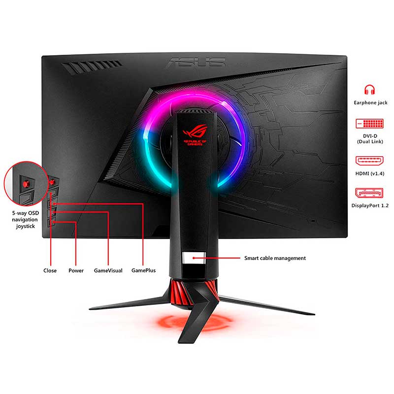 Monitor Gamer Curvo ASUS 27 Pulgadas ROG Strix XG27VQ Full HD 144HZ 1MS 