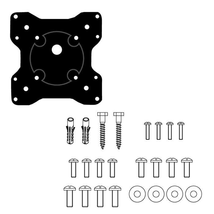 Soporte, MP-1043DV con base para DVD incluida Power & Co