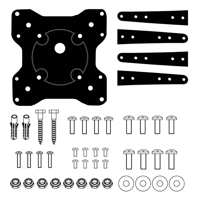 Soporte, MP-1070DV con base para DVD incluida Power & Co