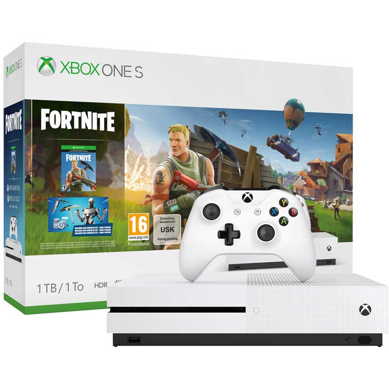 Consola Xbox One S 1Tb 4K Blu-Ray Control Inalambrico Bundle Fortnite Nuevo