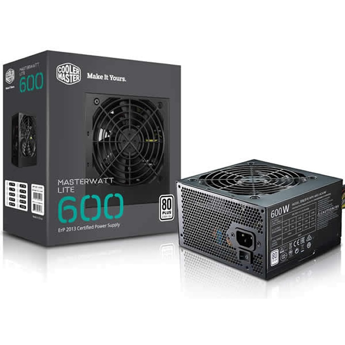 Fuente De Poder Cooler Master MasterWatt Lite 600W 80+ MPX-6001-ACAAW