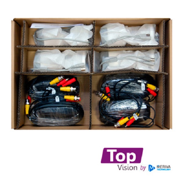 KIT 8X4 TOP804 INCLUYE 1 DVR 8CH XDVR-1008 1080P-LITE + 4 CAMARAS BULLET 1080P 2MP TCB200 + 4 CABLES 18MTS C/U + FUENTE DE PODER Y DISTRIBUIDORES DE VIDEO, CON DISCO DURO 500 GB/ TOP VISION