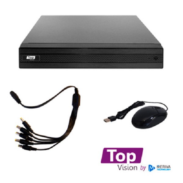 KIT 8X4 TOP804 INCLUYE 1 DVR 8CH XDVR-1008 1080P-LITE + 4 CAMARAS BULLET 1080P 2MP TCB200 + 4 CABLES 18MTS C/U + FUENTE DE PODER Y DISTRIBUIDORES DE VIDEO, CON DISCO DURO 500 GB/ TOP VISION