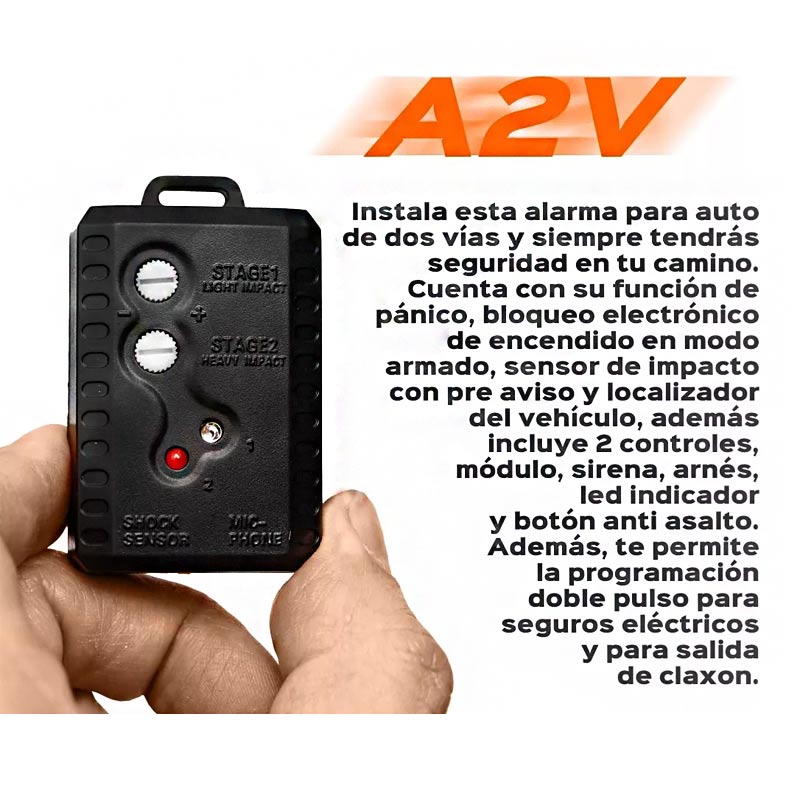 Auto Alarma Audiobahn A2v Controles Lcd Largo Alcance