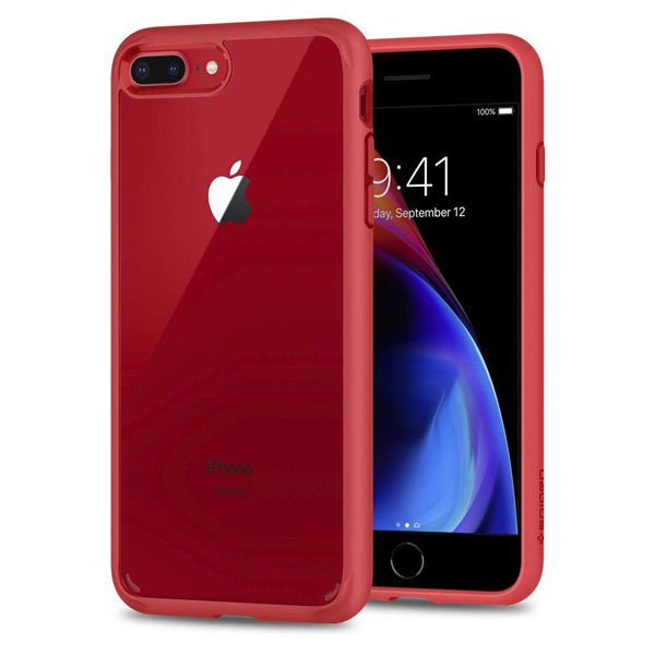 Funda iPhone 8 Plus compatible con iphone 7 Plus Ultra Hybrid 2 Roja Tpu Bumper