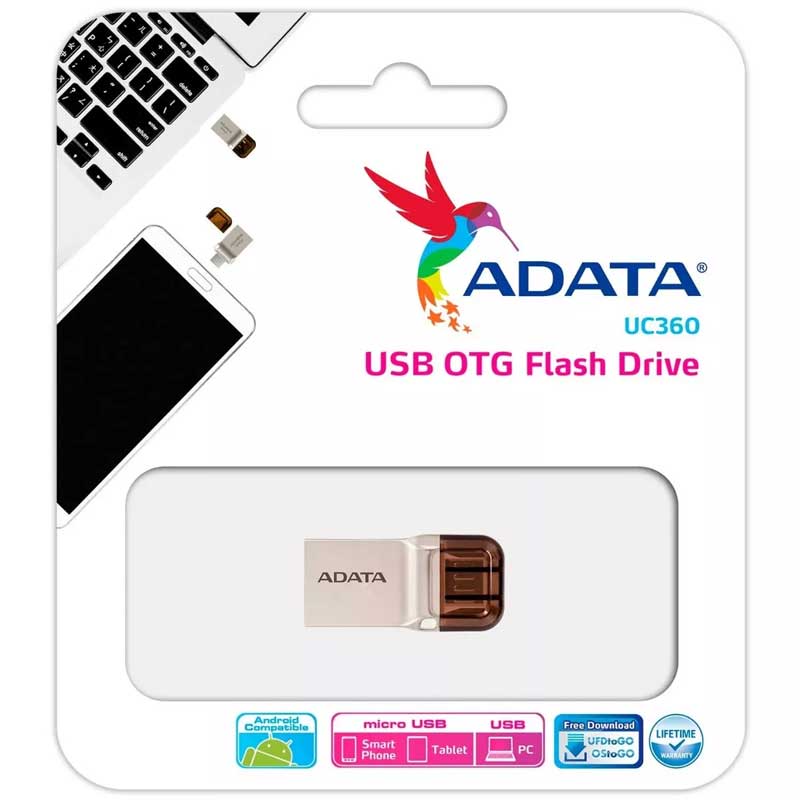 Memoria USB OTG 64GB ADATA UC360 Android Celular Tablet AUC360-64G-RGD