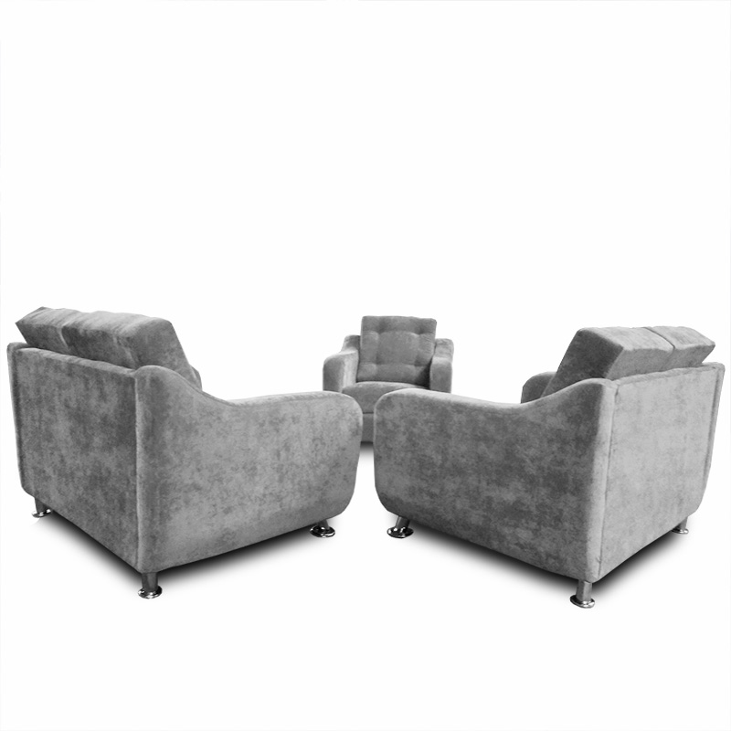 Sala City 3 pzs., Sillón + Love + Love, Velvet Gris Maderian// ENTREGA A CDMX Y ZONA METROPOLITANA.