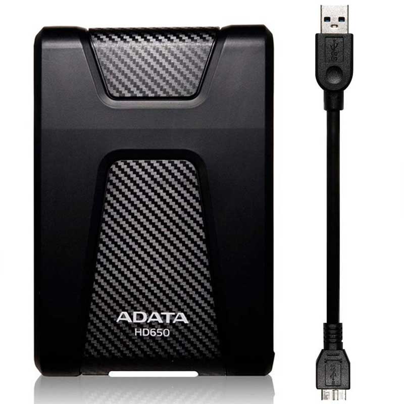 Disco Duro Externo 1TB ADATA HD650 USB 3.1 Uso Rudo Portatil AHD650-1TU31-CBK