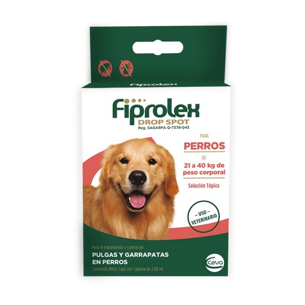 Fiprolex Pipeta Antipulgas para Perros de 21-40 Kg 1 pipeta