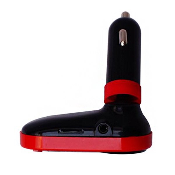 Transmisor BlueTooth Con Botón Para Responder Llamadas Entrada Para Tarjeta Micro SD / USB / Cable Auxiliar Color Rojo