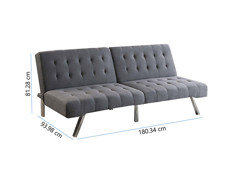Sofá Cama Estilo Contemporáneo Color Gris - Poundex F6825