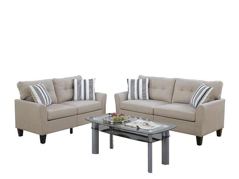 Sala de 2 piezas sofa y loveseat color Beige F6534   POUNDEX