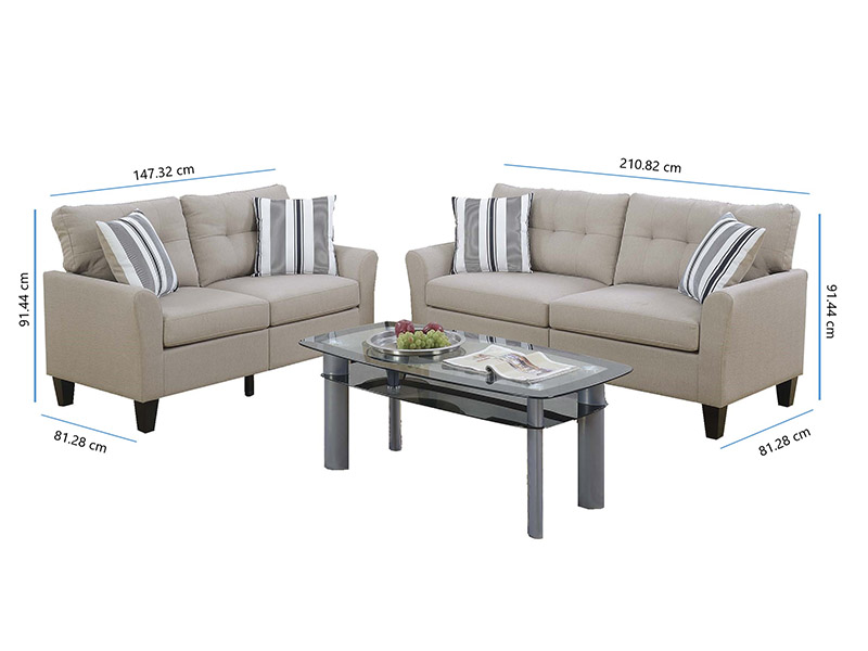 Sala de 2 piezas sofa y loveseat color Beige F6534   POUNDEX