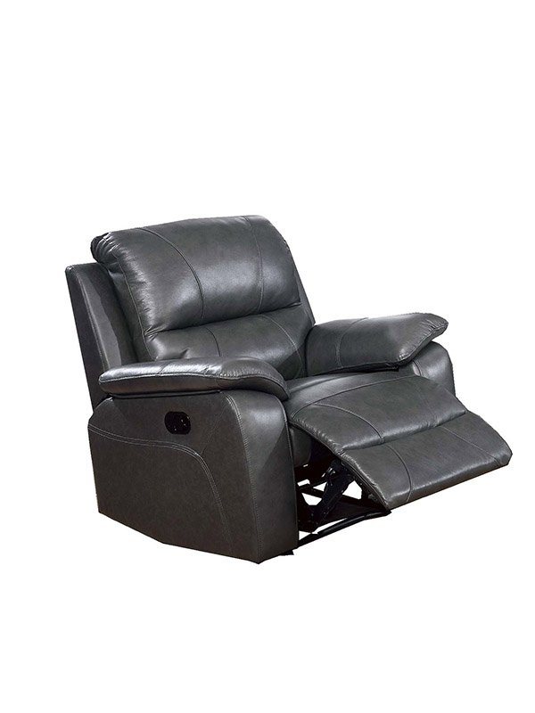  Moderno sillón reclinable de Piel sintética, gris oscuro POUNDEX F6453