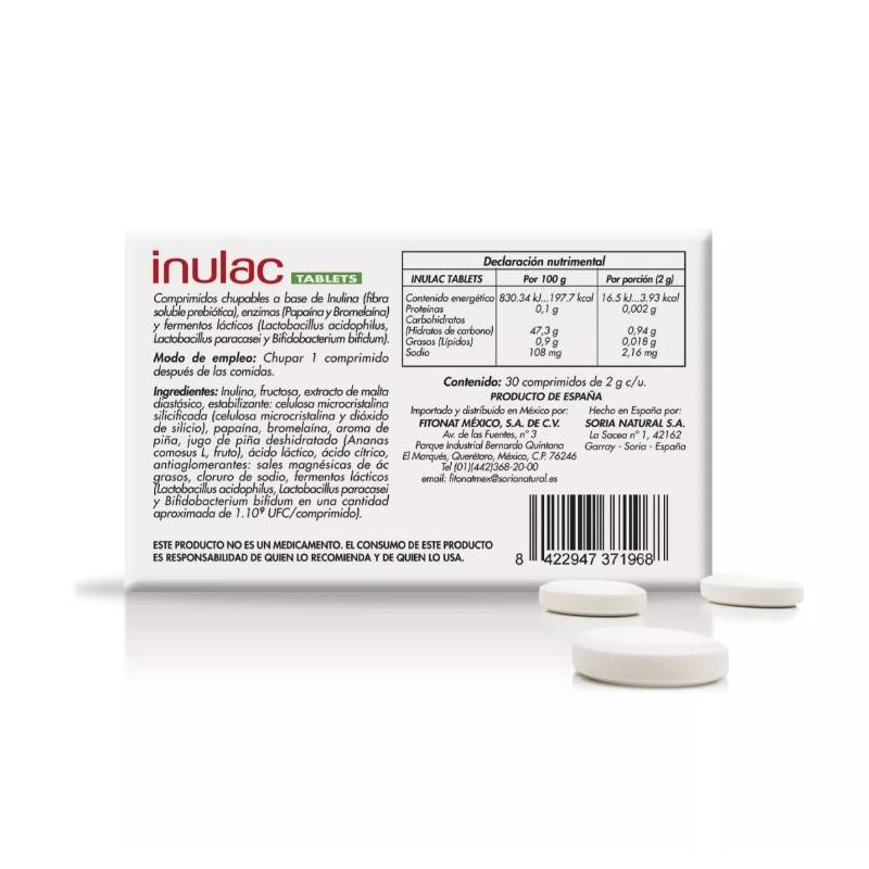 Inulac Tablets Caja Con 30 Comprimidos 37196 Soria Natural