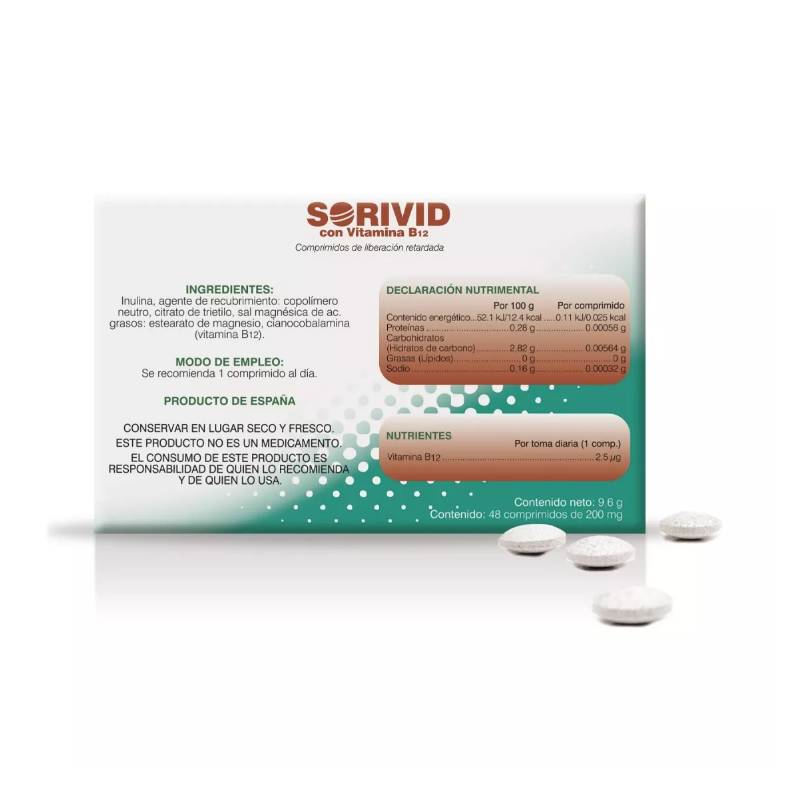  Sorivid Vitamina B12 Caja Con 48 Comprimidos 37341 Soria Natural