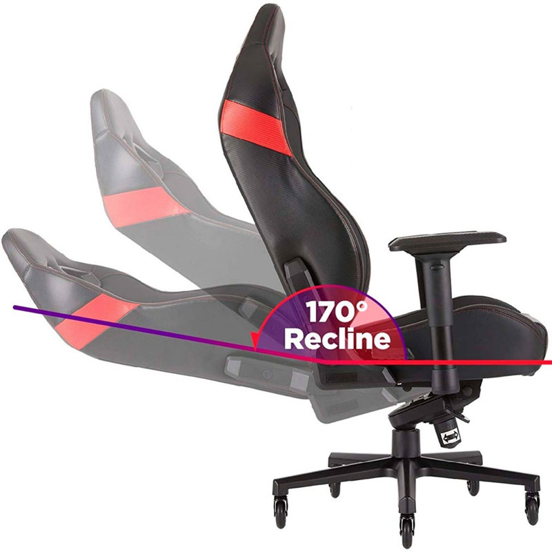 Silla Gamer Corsair T2 Road Warrior Reclinable Negro/Rojo CF-9010008-WW