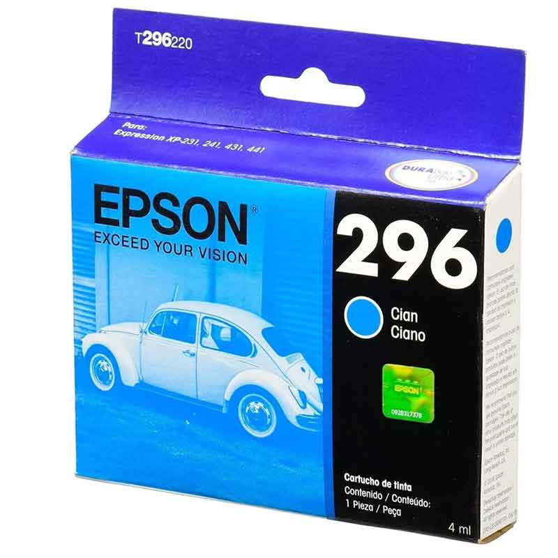 Cartucho EPSON 296 XP-431 XP-441 XP-231 XP-241 Cyan T296220-AL
