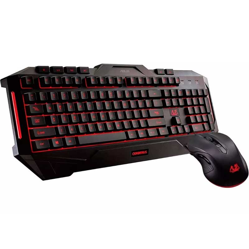 Kit Gamer Teclado Y Mouse Asus Cerberus Rojo/azul