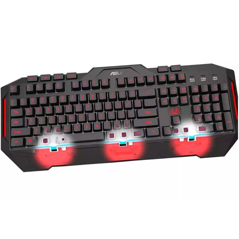 Kit Gamer Teclado Y Mouse Asus Cerberus Rojo/azul