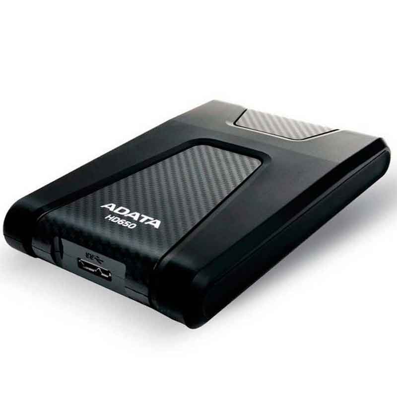 Disco Duro Externo 2TB ADATA HD650 USB 3.1 Uso Rudo Portatil AHD650-2TU31-CBK