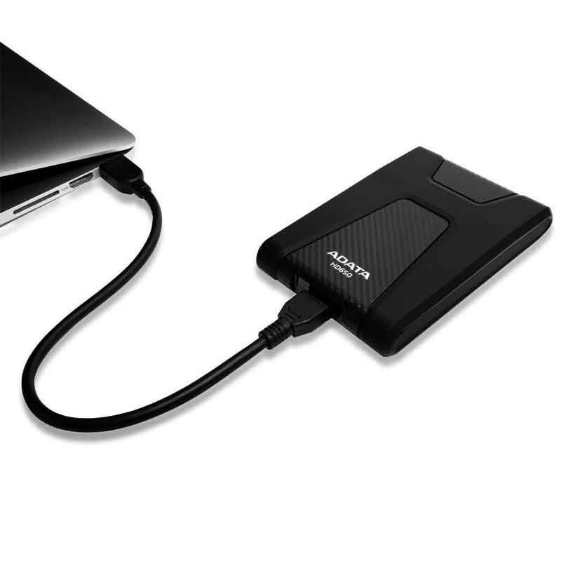 Disco Duro Externo 2TB ADATA HD650 USB 3.1 Uso Rudo Portatil AHD650-2TU31-CBK