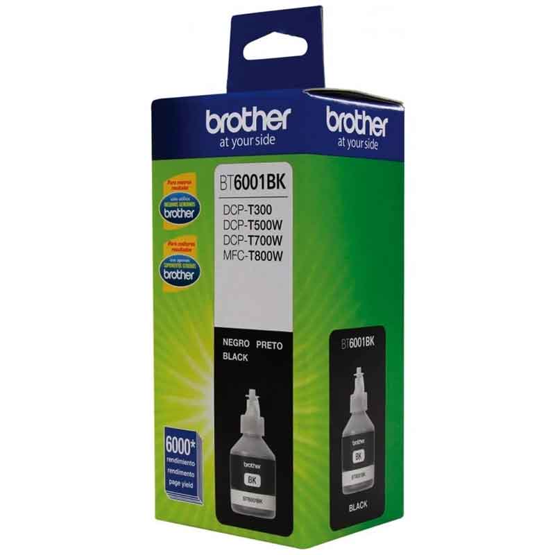 Botella Tinta BROTHER BT6001BK Negro DCP-T300 DCP-T500W DCP-T700W 