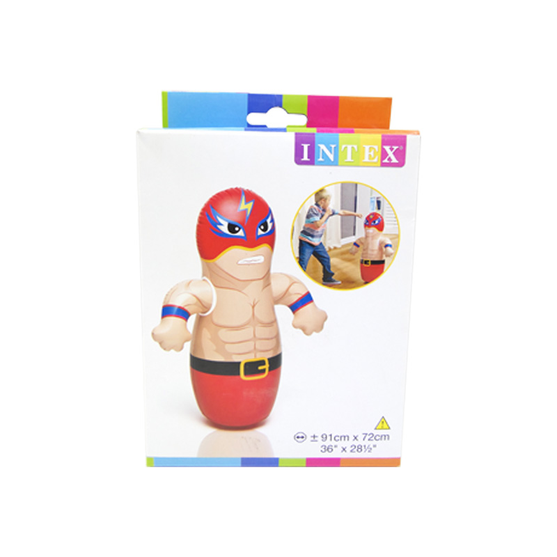 Muñeco Inflable Punching Bag Boxeador 91 X 51cm Intex Multicolor