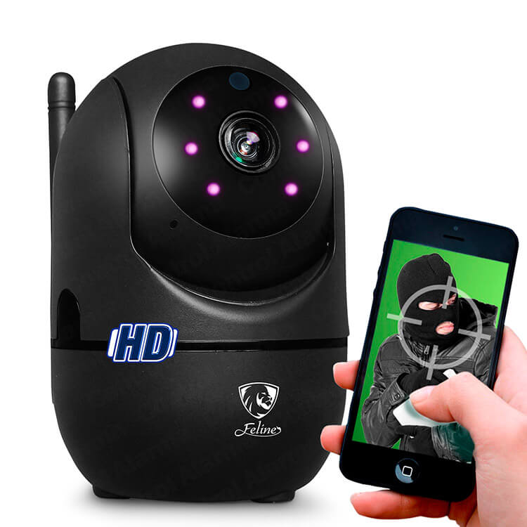 Camara Ip Negra Rastreo Movimiento Wifi App Hd 720 Dvr 128 Gb Auto Tracking Casa Negocio