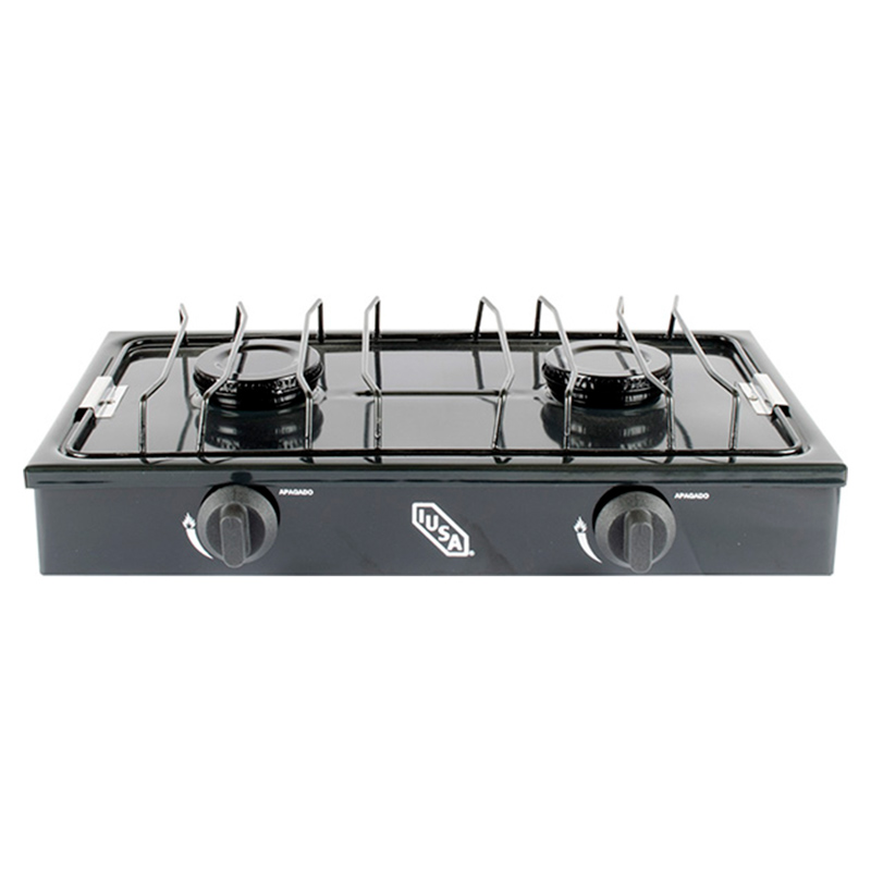 Parrilla A Gas 2 Quemadores Caper Negra