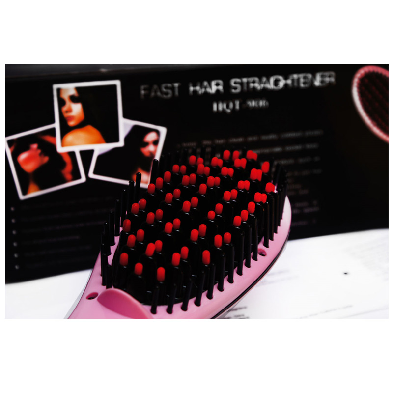 Cepillo Alaciador Digital Tecnologia IONICA Anti-frizz Facil De Usar Color Rosa