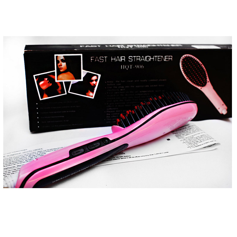 Cepillo Alaciador Digital Tecnologia IONICA Anti-frizz Facil De Usar Color Rosa