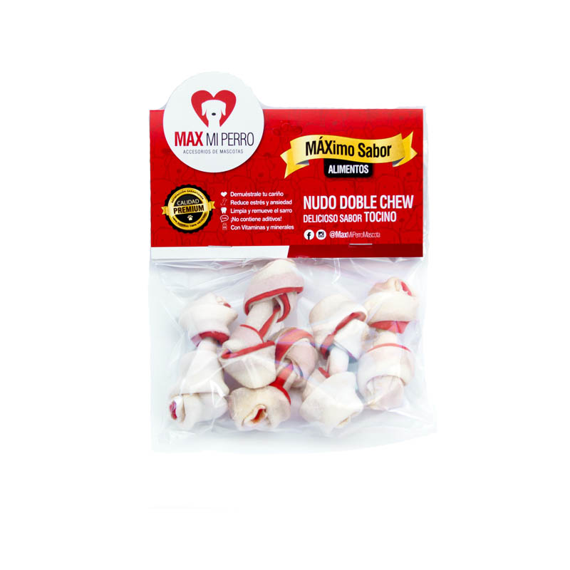 Hueso De Carnaza Doble Sabor - Tocino 2-3