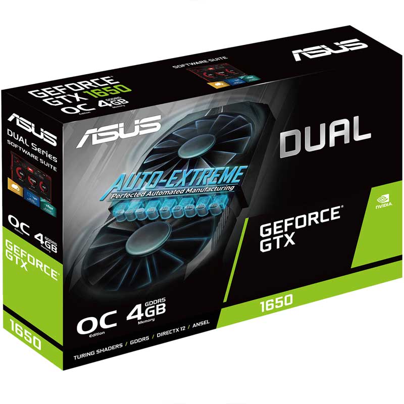 Tarjeta de Video ASUS Nvidia GTX 1650 4GB OC DDR5 DUAL-GTX1650-O4G 