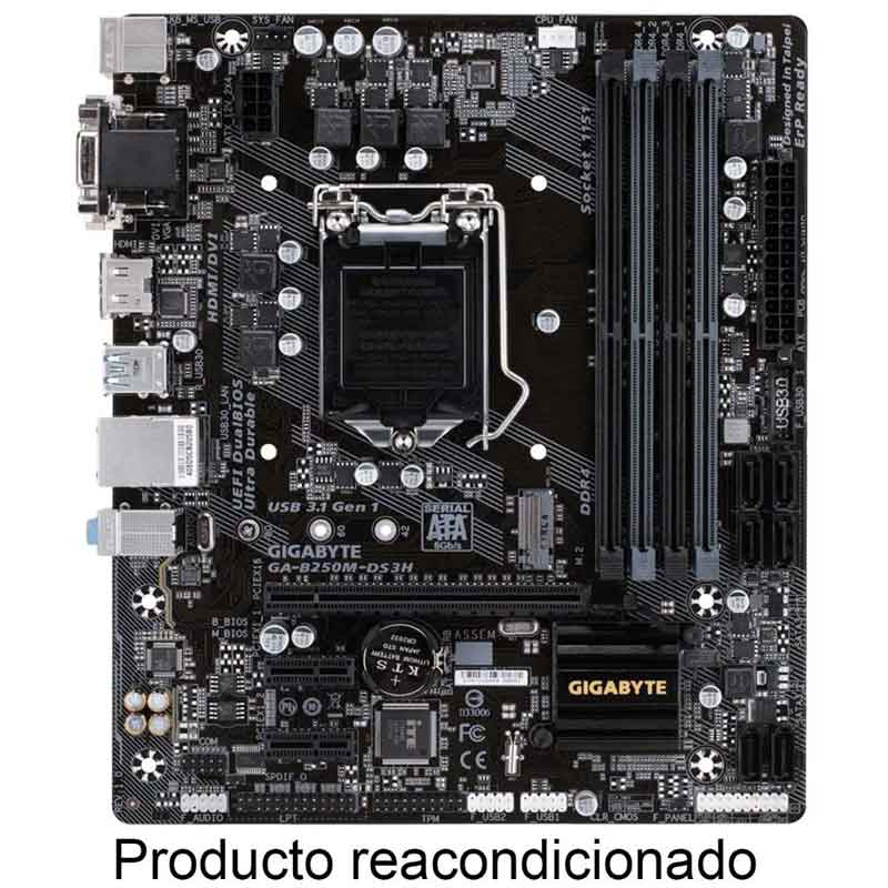 Tarjeta Madre Reacondicionada Gigabyte B250m-ds3h Ddr4 Lga 1151 Dvi Hdmi