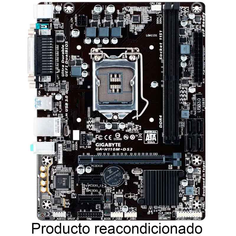 Tarjeta Madre Gigabyte Ga-h110m-ds2 Ddr4 1151 Usb 3.0 Vga