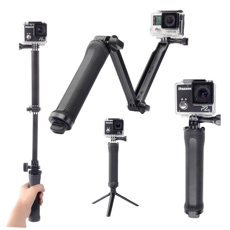 Selfie Stick 3Way para Cámaras Deportivas Go Pro SJCAM Xiaomi con Grip 