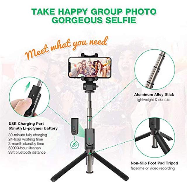 Selfie Stick y Tripie 2 en 1 Apexel para Celular 