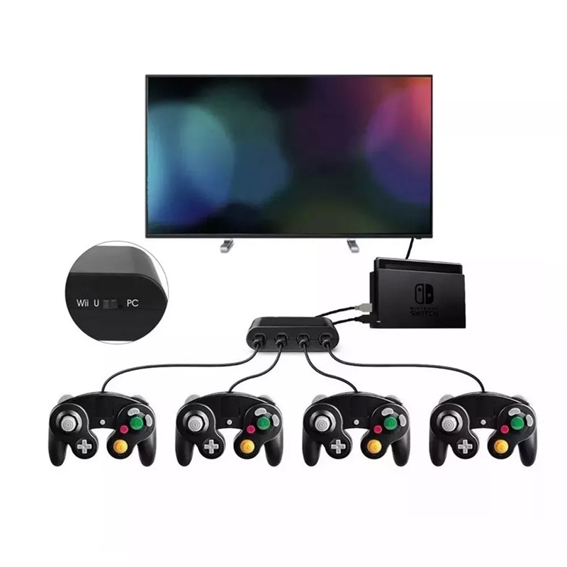 2 Pzas Controles Gamecube + Adaptador Para Nintendo Switch