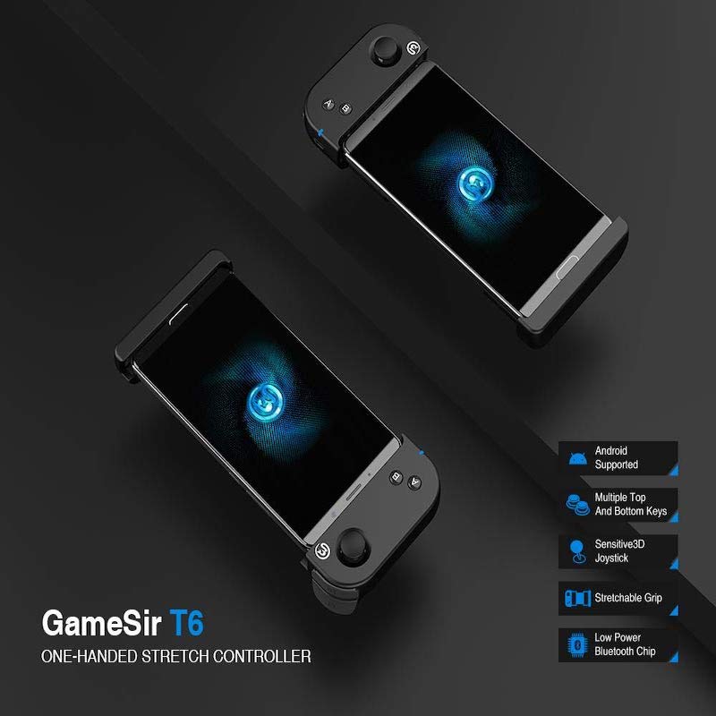 Gamepad GameSir T6 con Joystick 4 Botones Apagado Automático Grip Ajustable Especial para Juegos 