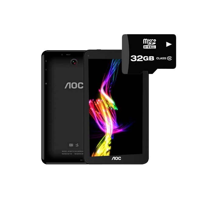 Tablet AOC A726 7" 8GB Android 6 Negro más SD de 32gb