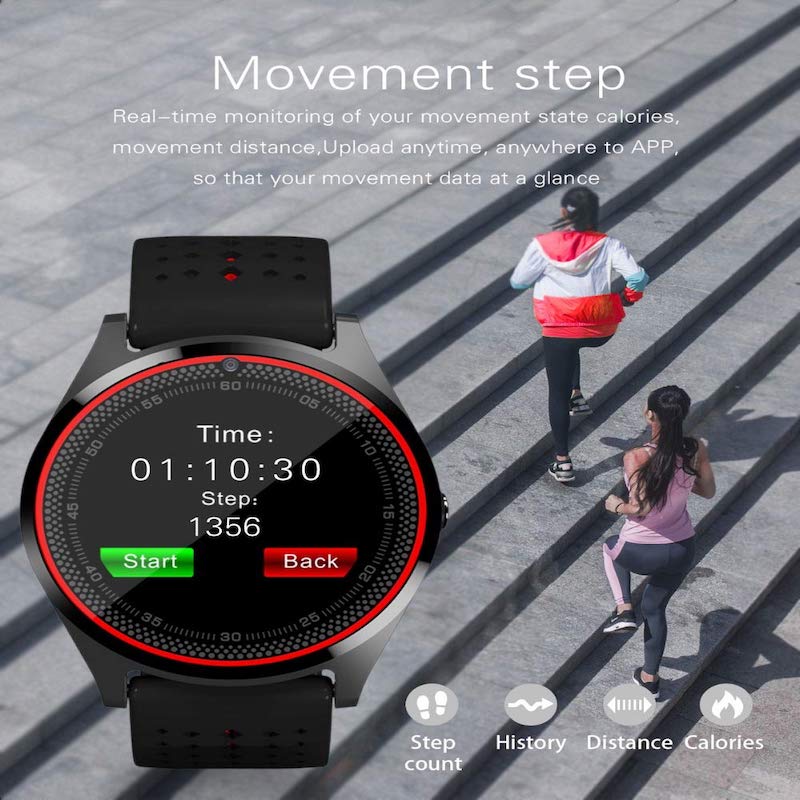 Smartwatch V9 con Función de Teléfono Llama Directamente desde el Reloj Negro