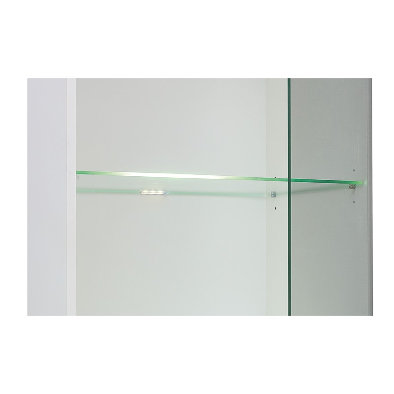 Vitrina Hocker Blanco Y Nogal - Kessa