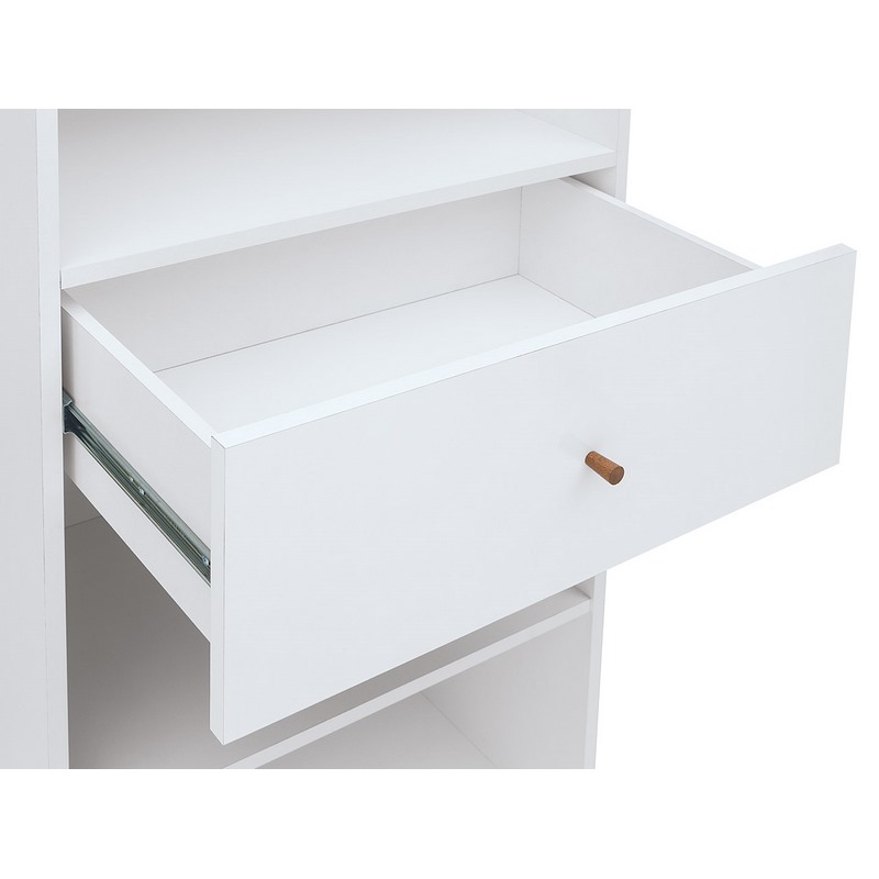 Vitrina Hocker Blanco Y Nogal - Kessa