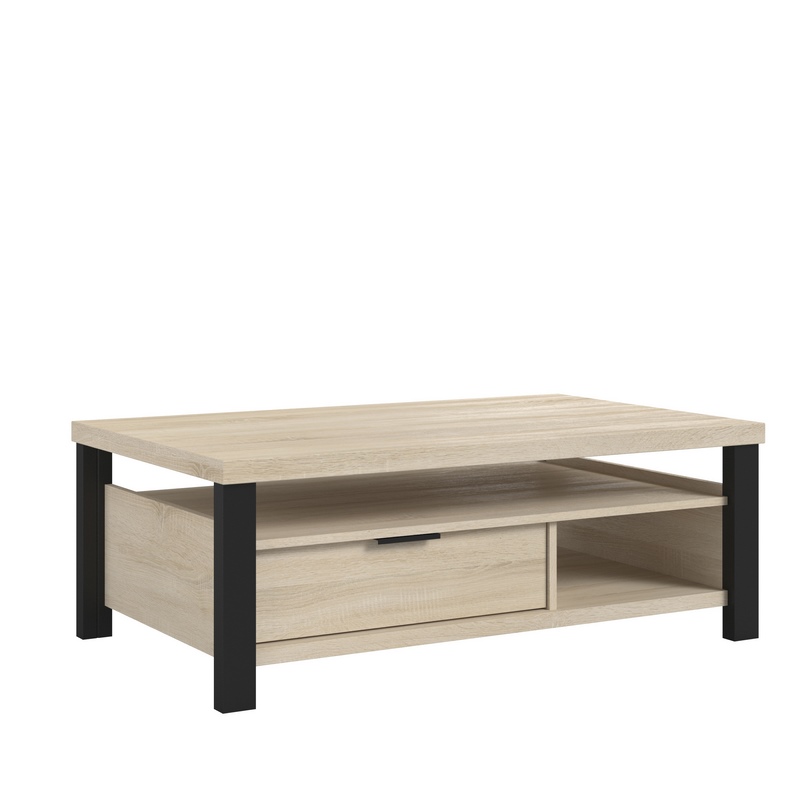 Mesa De Centro Michigan Roble Sonoma Y Negro - Këssa Muebles