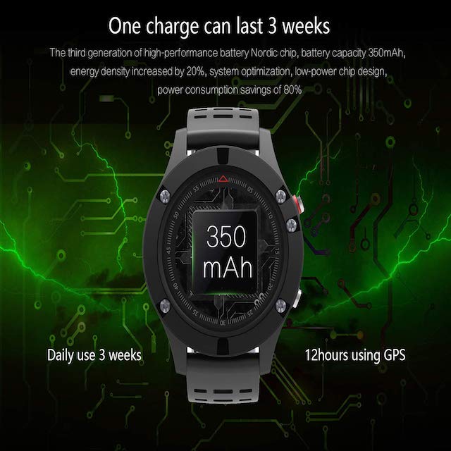 Smartwatch F5 GPS MultiSports Altímetro Barómetro IP67 Verde