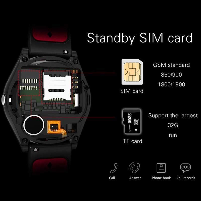 Smartwatch V9 con Función de Teléfono Llama Directamente desde el Reloj Rojo