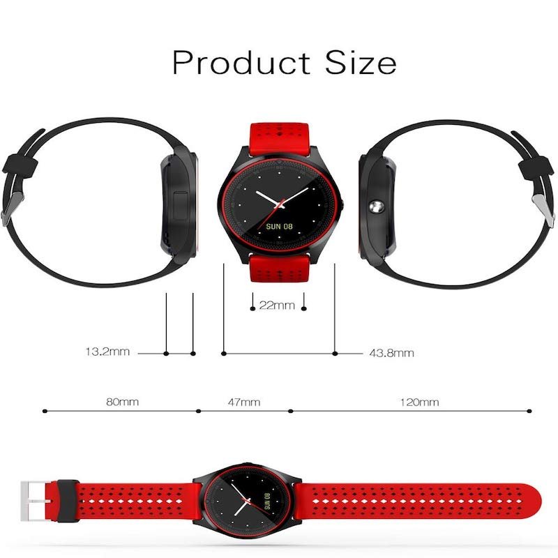 Smartwatch V9 con Función de Teléfono Llama Directamente desde el Reloj Rojo