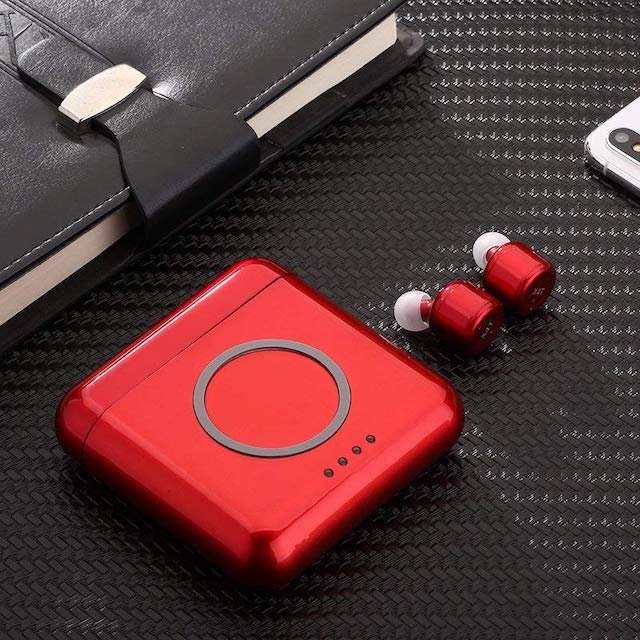 Audífonos X4T Deportivos TWS HiFi Smart Powerbank Carga Inalámbrica Alto Rendimiento Rojo